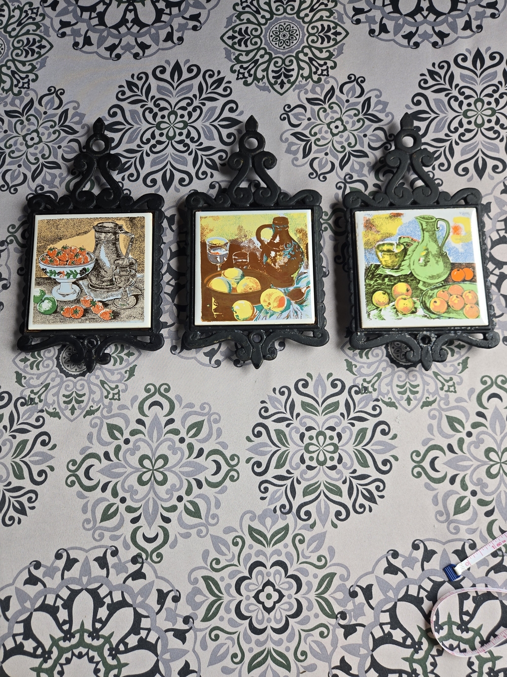 Enesco Set of 3 Trivets Fruit Bowls & Pitcher - Vintage